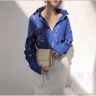 Áo sơ mi chữ nổi ulzzang