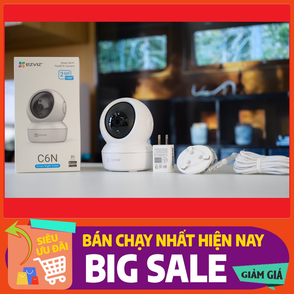 Camera Wifi thông minh EZVIZ C6N 1080P - Bảo an cho bạn - cả ngày lẫn đêm- Tầm nhìn ban đêm thông minh với Smart IR.