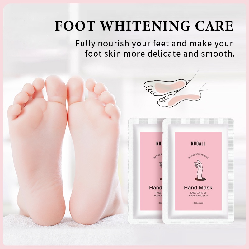 RUOALL Mặt Nạ Tay/Chân Dưỡng Ẩm Cấp Nước Làm Trắng Tẩy Tế Bào Chết Hiệu Quả 36g