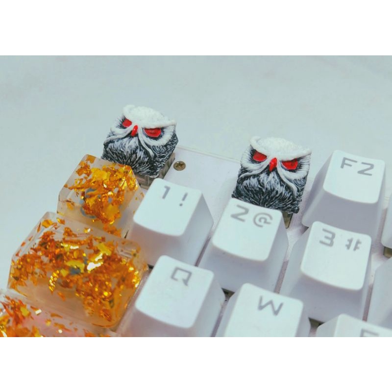 Keycap resin Keypora clone tone highlight trắng đen trang trí bàn phím cơ gaming