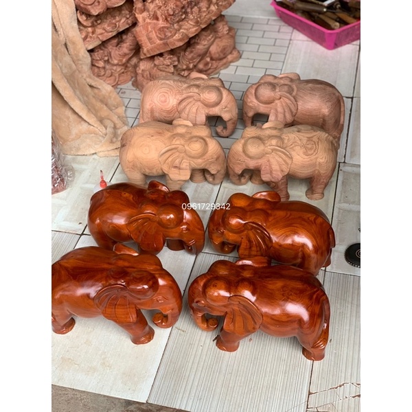 Cặp voi gỗ hương kt 30