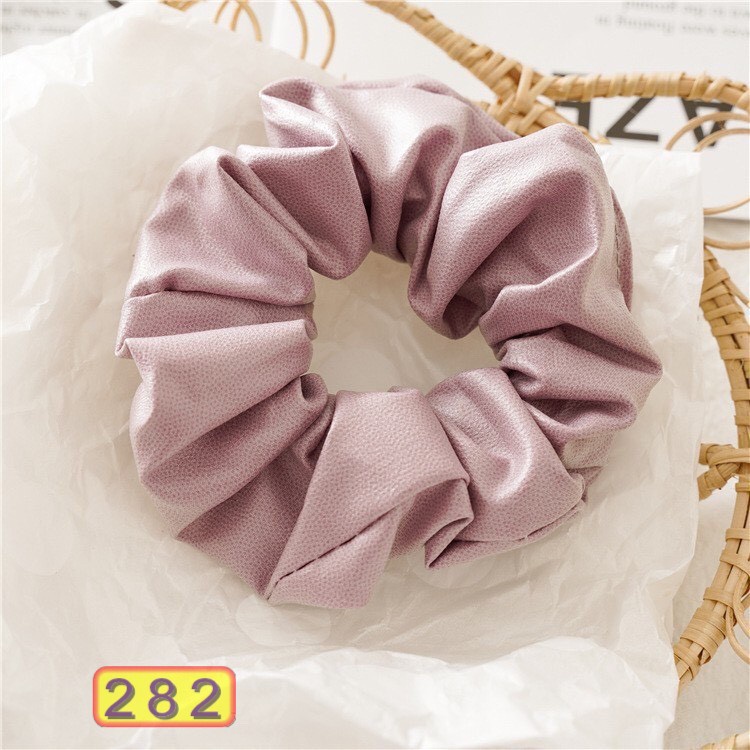 BUỘC TÓC VẢI 282 SCRUNCHIE CHẤT DA THỜI TRANG NHIỀU MÀU HOT TREND