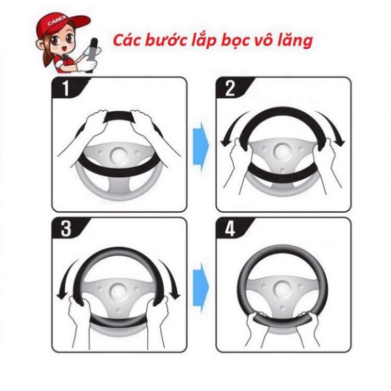 Bọc Vô Lăng Da PU CAO CẤP Phù Hợp Cho Xe 4-7 Dòng Bọc Tròn Full Màu Sắc