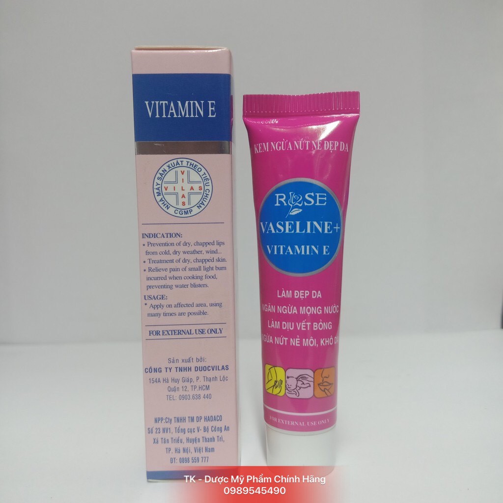 VASELINE ROSE  Làm Đẹp Da, Ngăn Ngừa Mọng Nước, Làm Dịu Vết Bỏng, Ngừa Vết Nẻ Môi, Khô Da - 10g