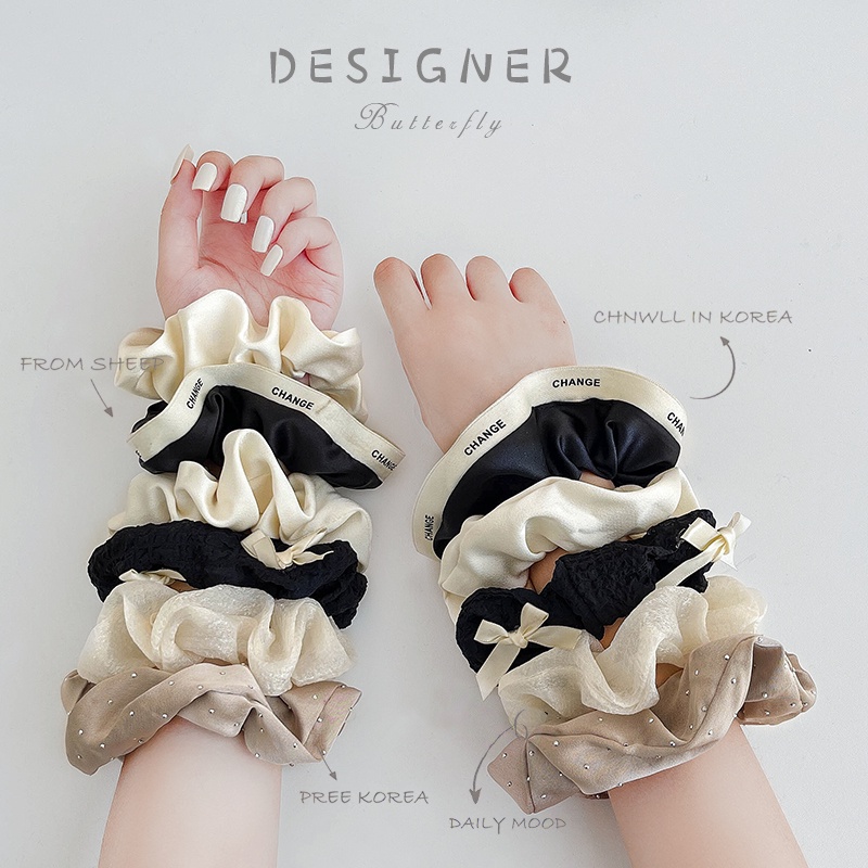 Dây Cột Tóc Scrunchies Cao Cấp Phong Cách Hàn Quốc Sang Chảnh