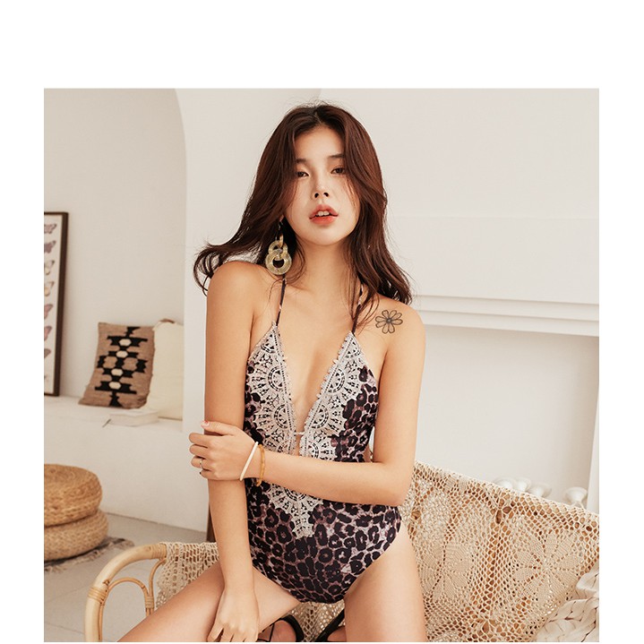 Bikini 1 mảnh sexy FREE SHIP họa tiết ren sọc ngực