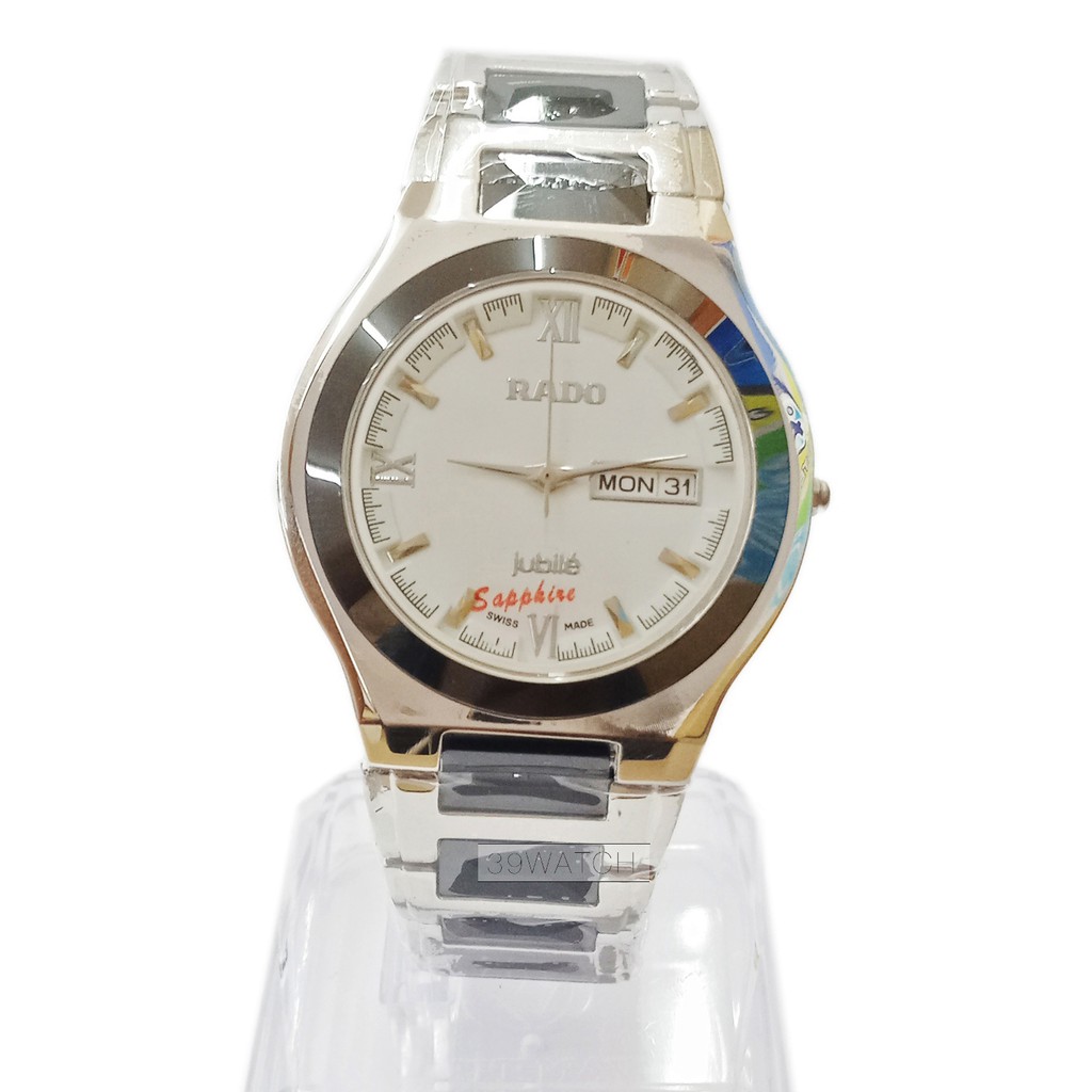 Đồng hồ Julibe nam RA65 NAMT mặt trắng, chất liệu dâyinox kết hợp hạt đá ceramic nguyên khối đính giữa | BigBuy360 - bigbuy360.vn