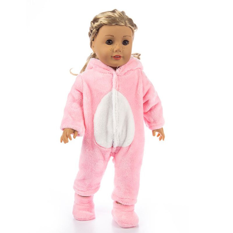 Bộ Áo Liền Quần + Giày Thời Trang Thu Đông Dễ Thương Cho Búp Bê 18-inch