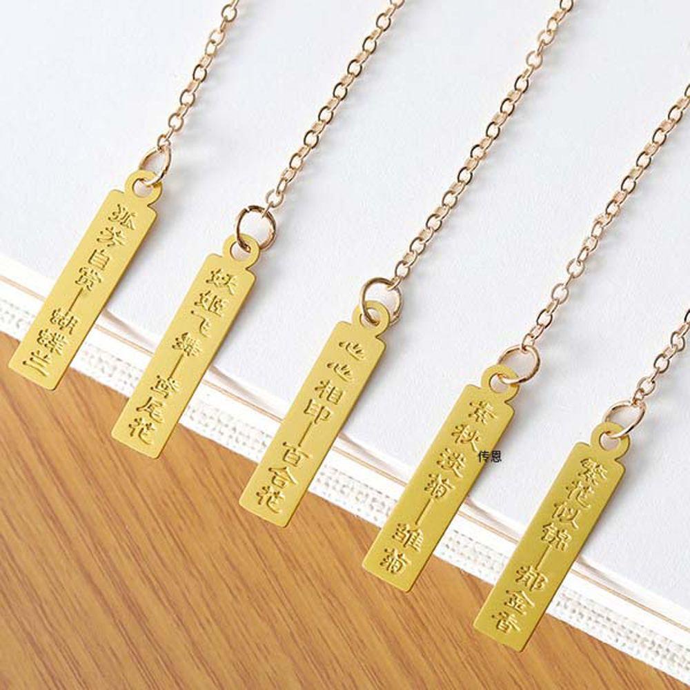 AUGUSTINA Bookmark Bằng Đồng Thau Hình Hoa Tulip Phong Cách Trung Quốc