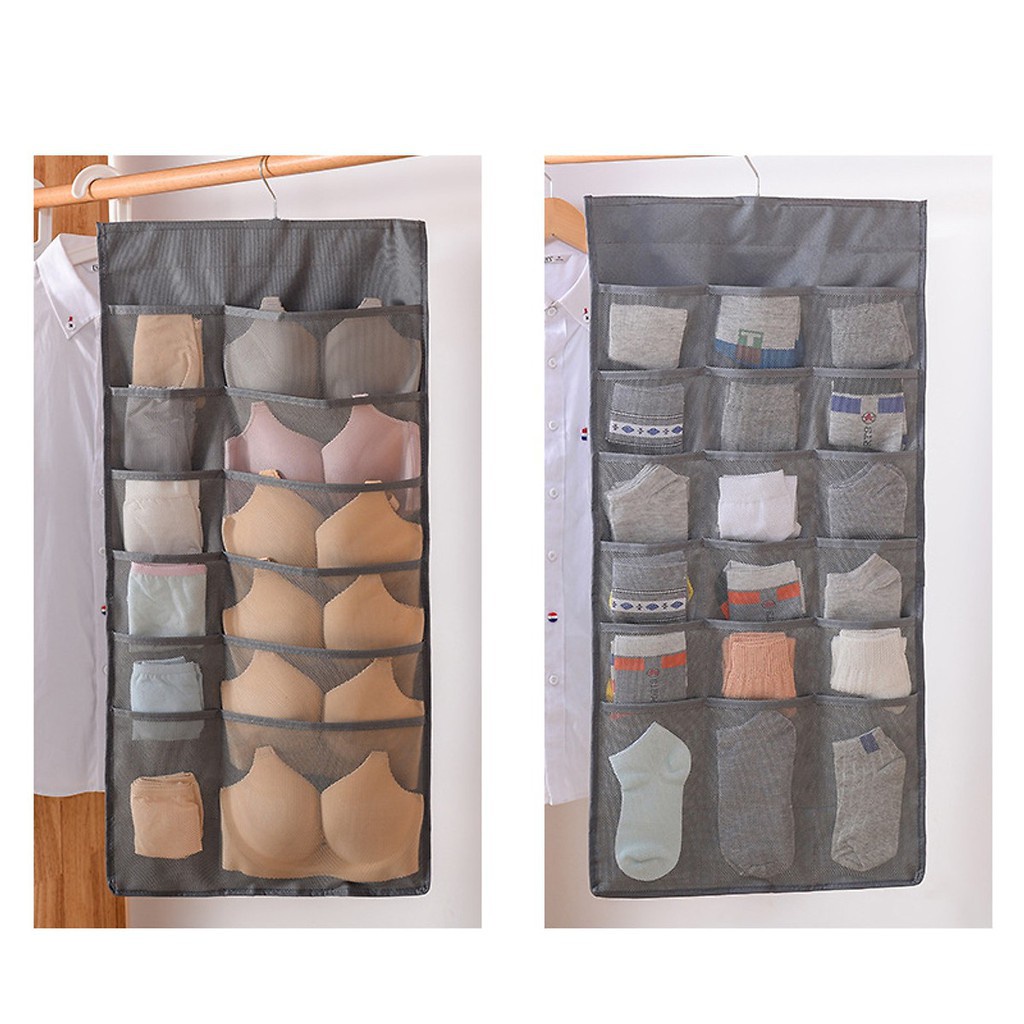 Túi Đựng Đồ Lót Áo Ngực Tất Vớ 30 Ngăn Có Móc Treo Tiện Dụng Vải Oxford Chống Ẩm Chống Bụi