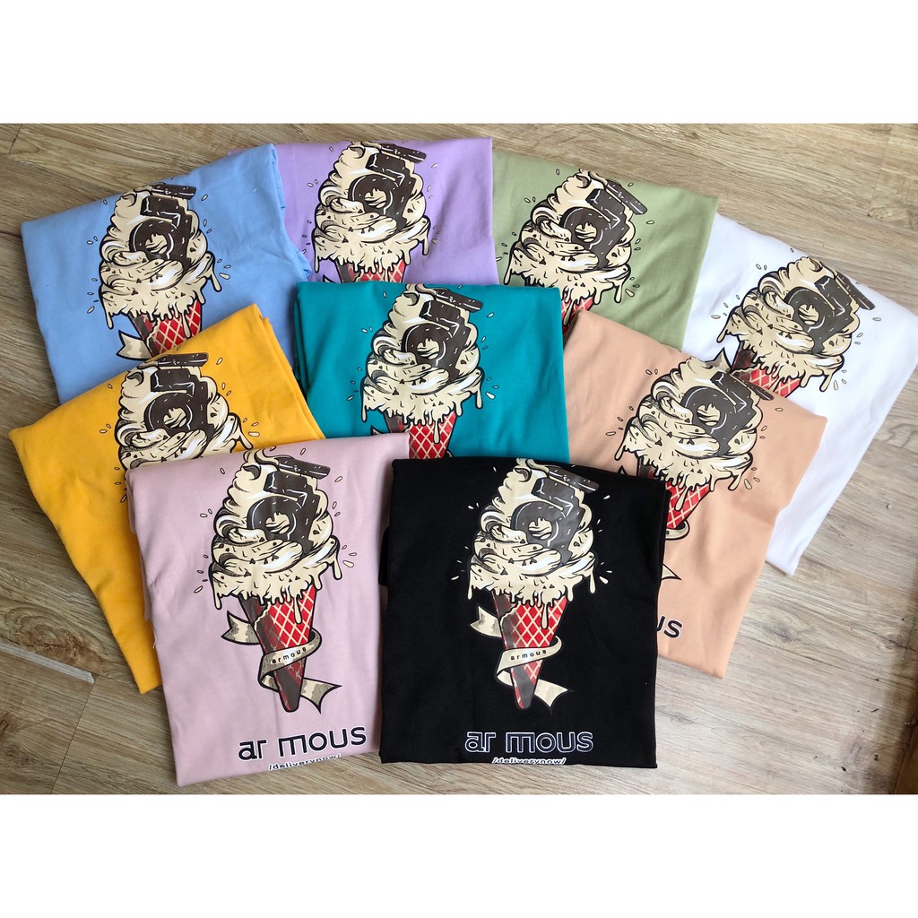 Áo thun tay lỡ form rộng ESTINI áo thun Unisex nữ nam chất cotton vải dày ARMOUS