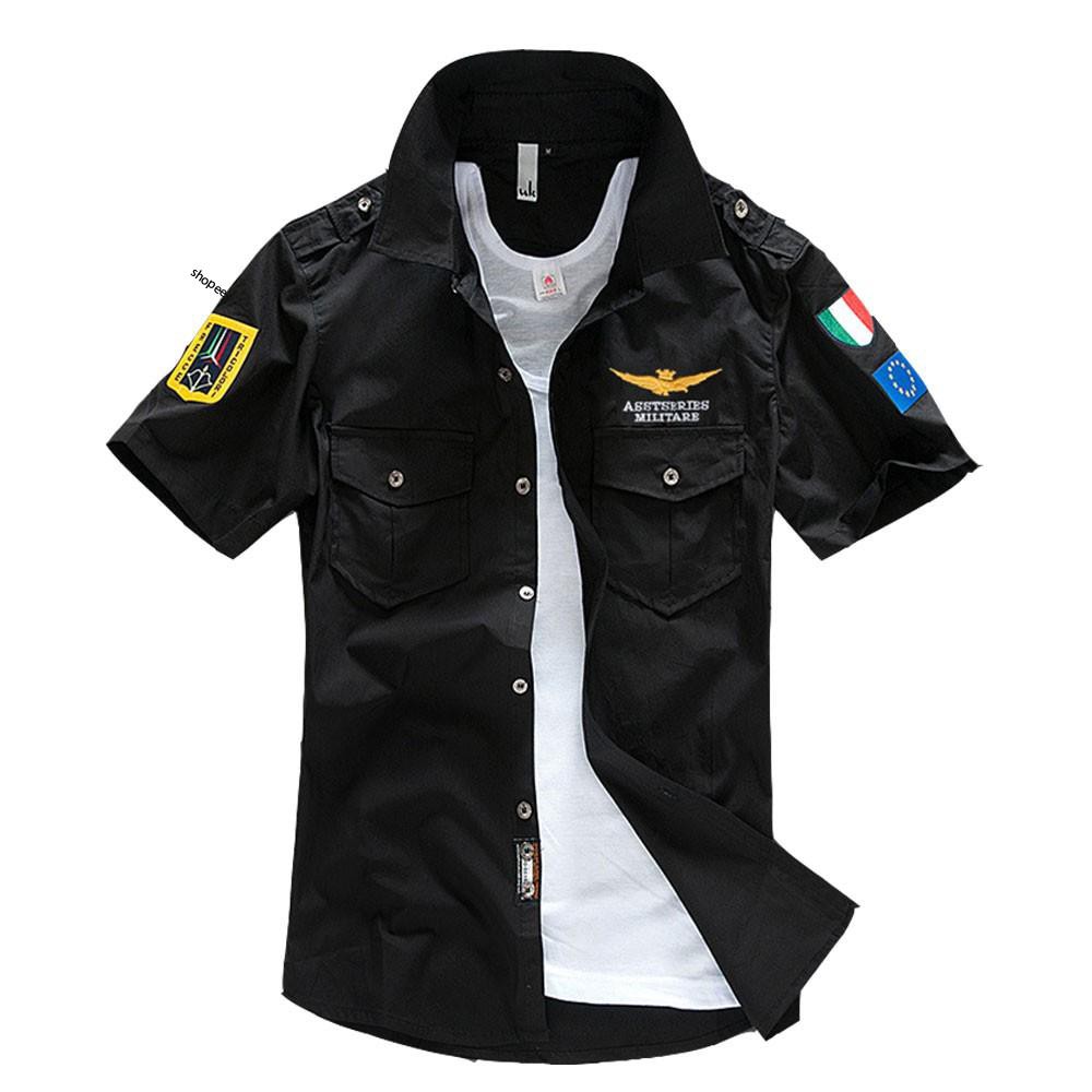 Áo sơ mi nam, nữ phong cách lính