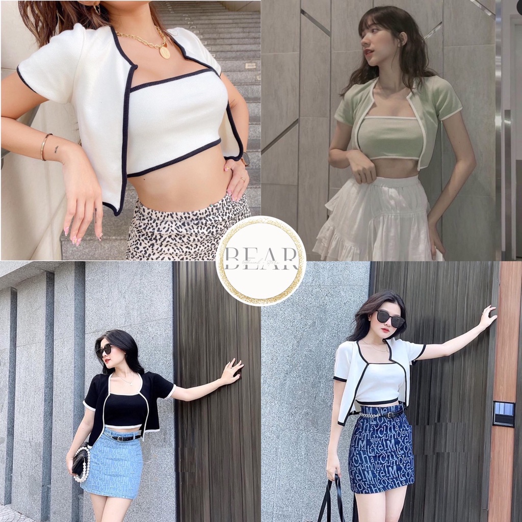 Set Áo Croptop ôm thun gân kèm áo ống style quyến rũ - AK0018 | bear.story | WebRaoVat - webraovat.net.vn