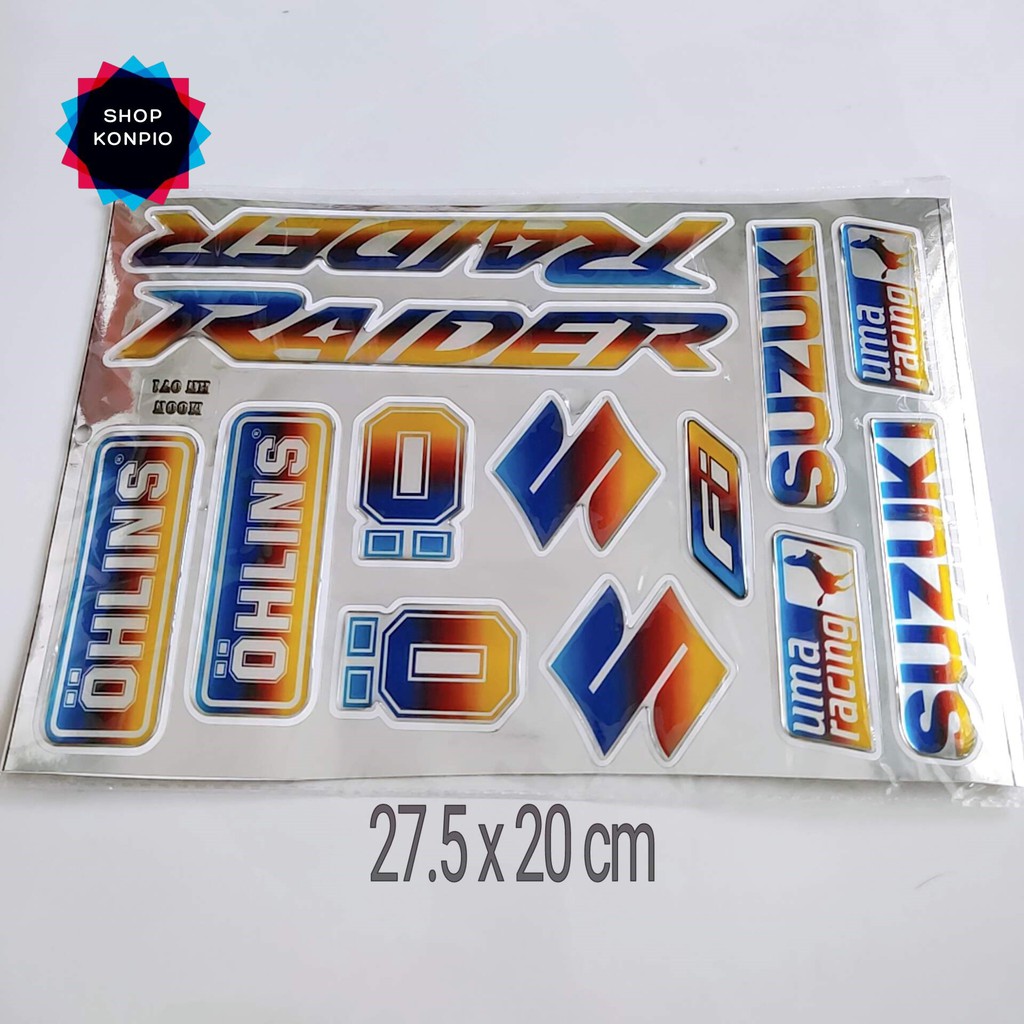 Bộ Tem Crom Dán Xe Raider Dập Nổi Cao Cấp Chống Thấm Nước, Chống Bay Màu ( Sticker )