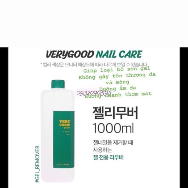 Very good nail] Dung dịch phá sơn gel Very good nail - Gel remover 1000ml