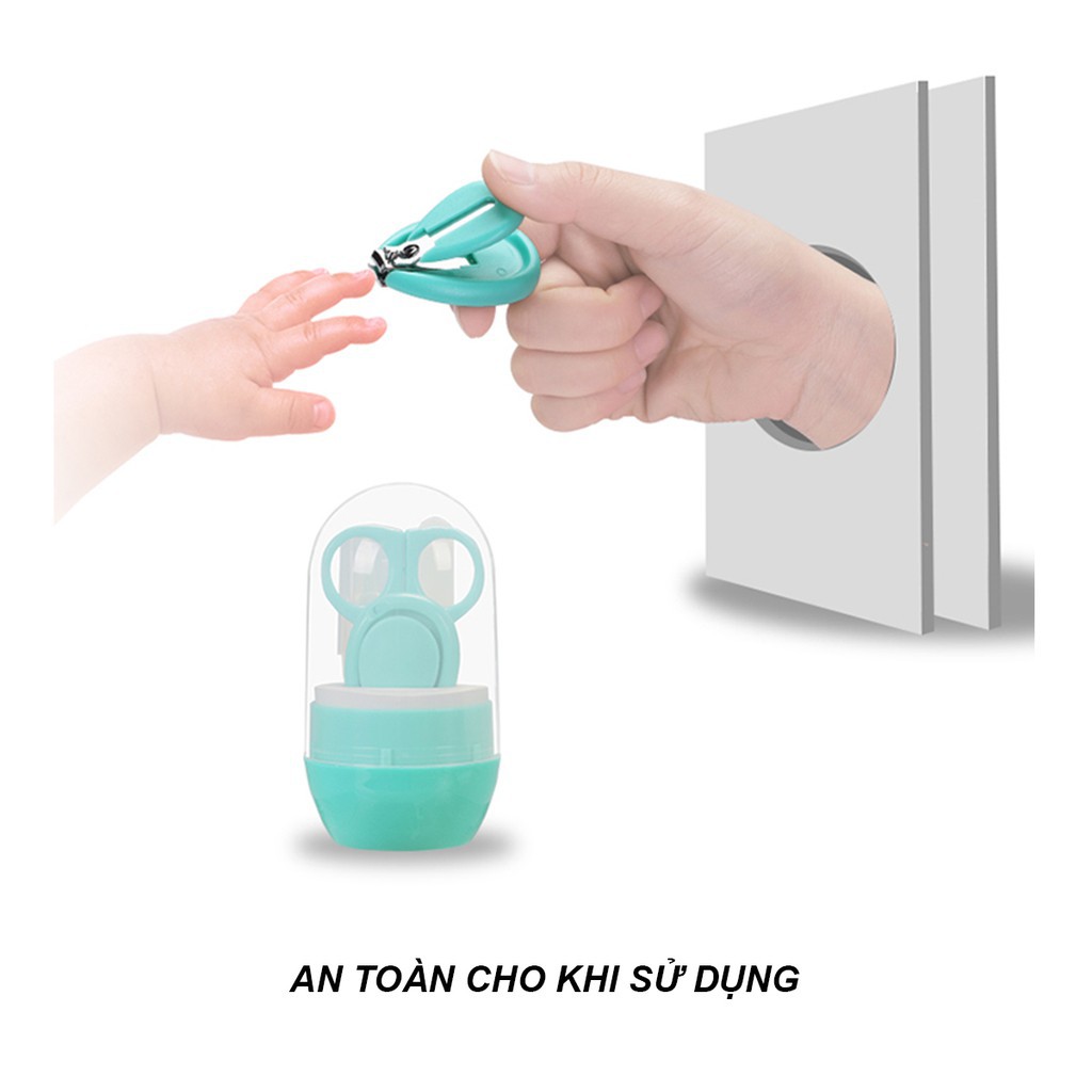 Bộ cắt móng trẻ em viên thuốc, bộ cắt móng trẻ em 4 món tiện lợi