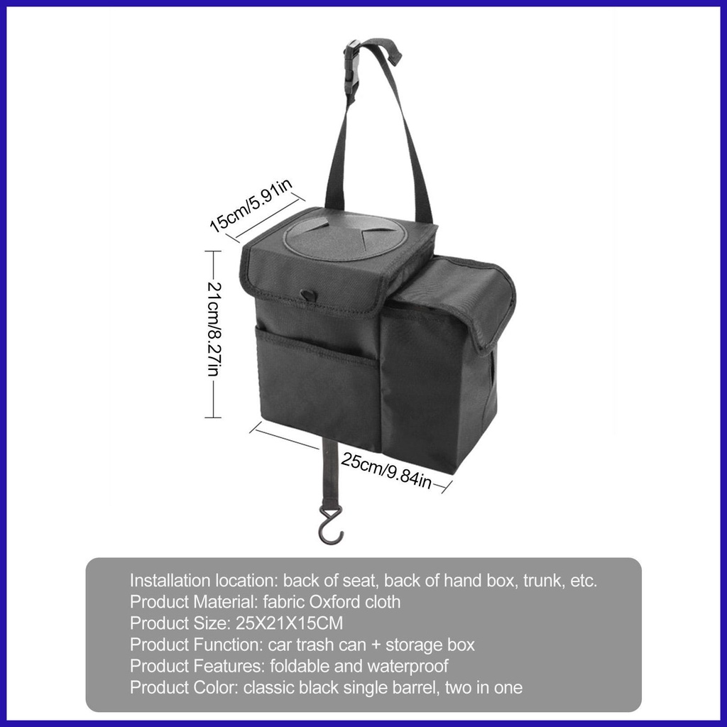 Thùng Đựng Rác Chống Rò Rỉ Có Túi Đựng Chống Nước Cho Xe Hơi