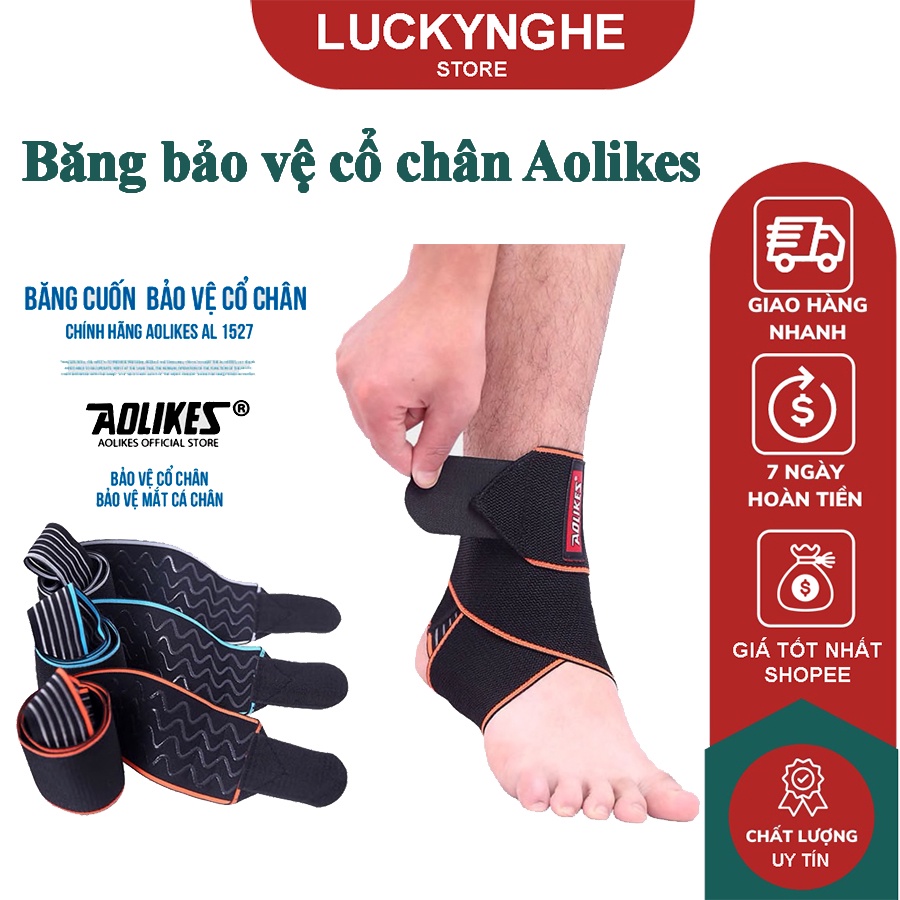 Băng cổ chân, đai quấn bảo vệ cổ chân, bó gót chân aolikes chơi thể thao, tập gym, đá bóng, cầu lông