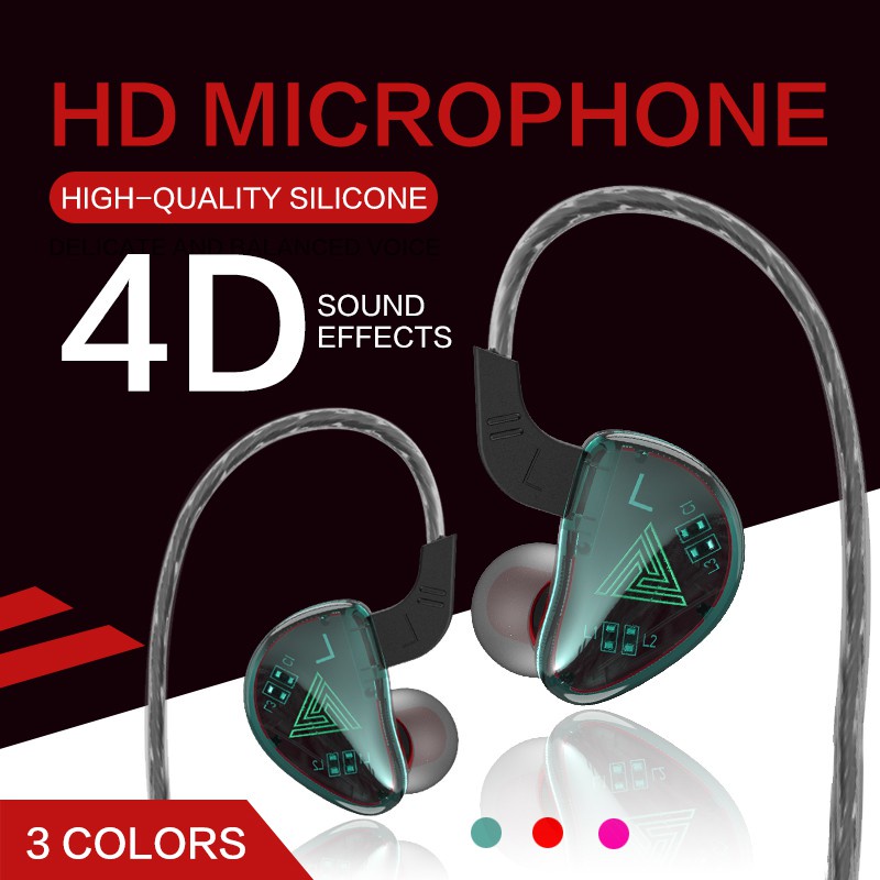 Tai nghe nhét tai QKZ AK9 giắc cắm 3.5mm âm thanh siêu trầm giảm tiếng ồn có micro