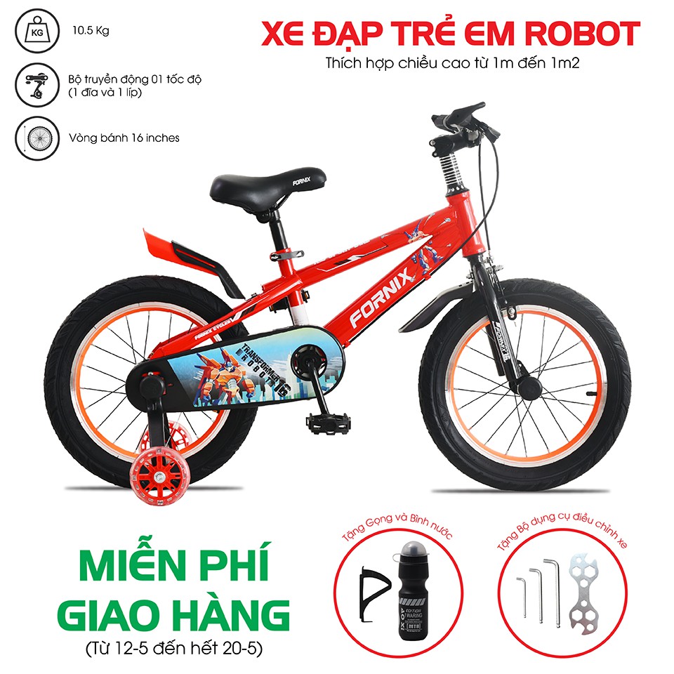 (Chính hãng) Xe đạp trẻ em Fornix Robot 16''- Bảo hành 12 tháng