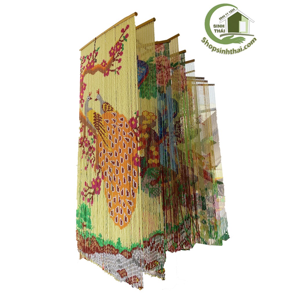 Rèm màn chuỗi hạt nhựa hình chim công nhiều màu 1m x 2m - rèm sanko cao cấp - giao màu ngẫu nhiên