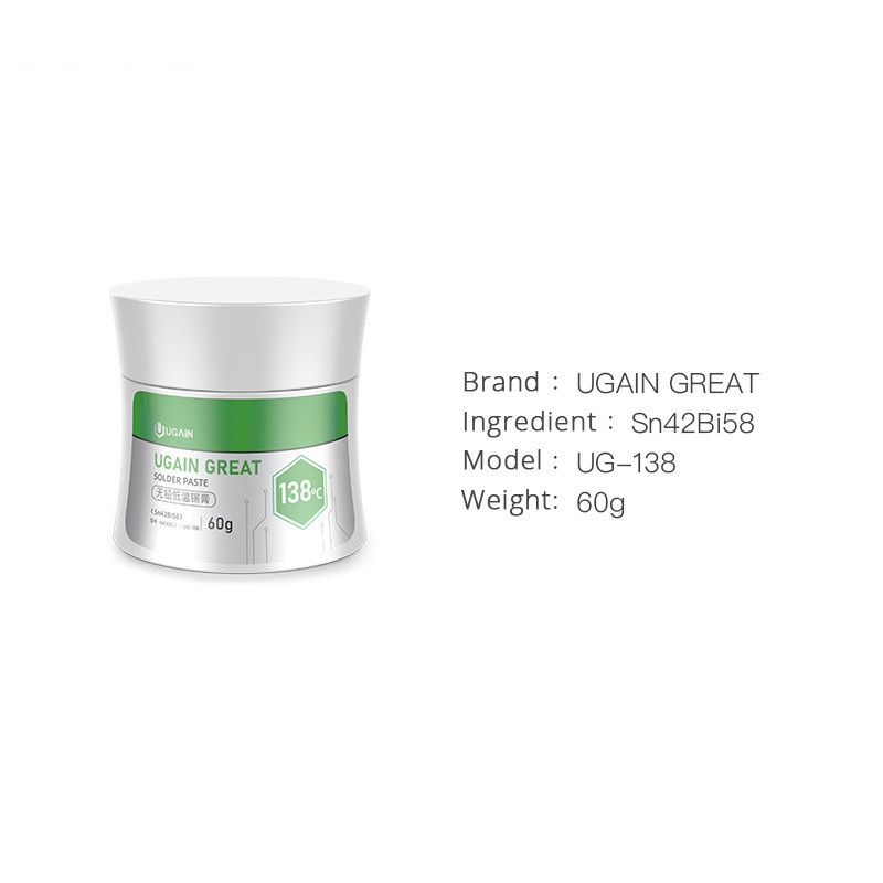 Keo Hàn Không Chì Nhiệt Độ Thấp 60g BGA Sn42bi58 Snbi-UG Sn63Pb37