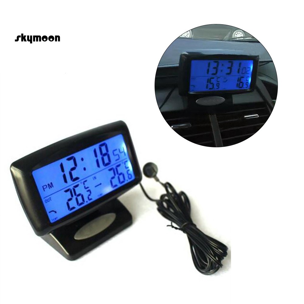 Nhiệt kế kĩ thuật số tích hợp đèn LED và màn hình LCD cho xe hơi