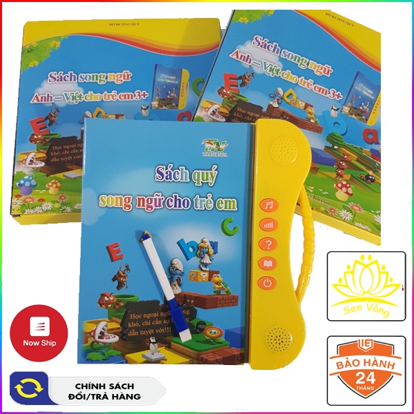 [MẪU 2023 - Nút Nổi Ngoài ] Sách Nói Điện Tử Song Ngữ Anh - Việt Giúp Trẻ Học Tốt Tiếng Anh - Vui Nhộn Cho Bé -senvagsho