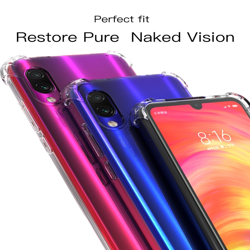 Ốp điện thoại trong suốt cho Xiaomi Redmi 9a Note 9 9s 8 7 6 5 Pro Plus Mi 9 Se Go S2