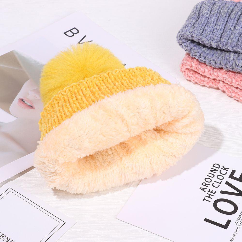 Mũ Len Dệt Kim Đính Quả Bông Nhiều Màu Sắc Thời Trang Dành Cho Nữ