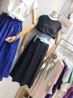 Váy phông suông đai jeans