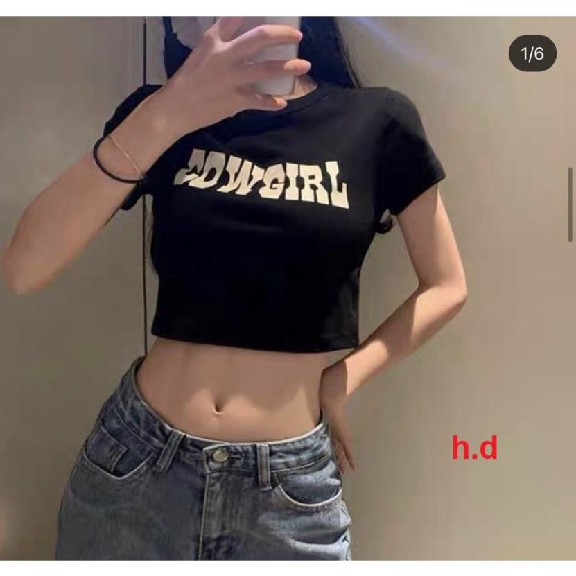 Áo Crotop COWGIRL cotton cực sexy Tay ngắn xinh xắn mẫu mới 2022 phong cách trẻ trung năng động dành cho Nữ
