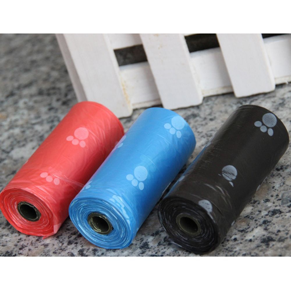 Set 5 cuộn với 75 túi đựng rác bằng nhựa phân hủy sinh học nhiều màu sắc tùy chọn