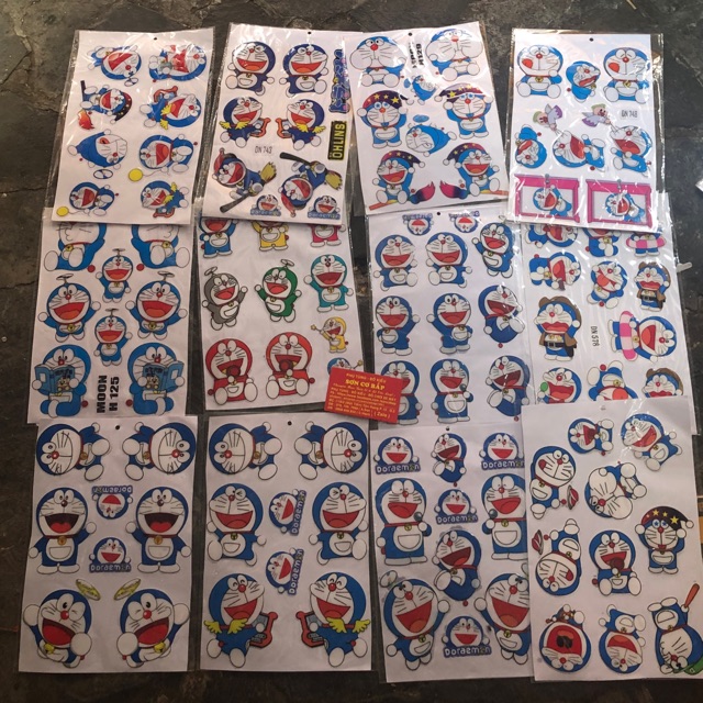 full bộ tem Doraemon đổ keo nổi dày dặn giao kiểu ngẫu nhiên giá Sốc