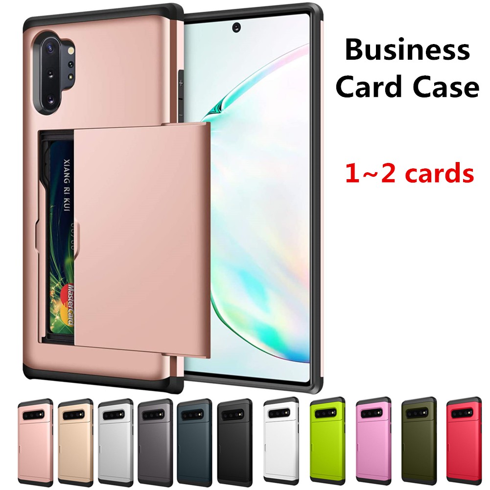 Ốp điện thoại có ngăn đựng thẻ dạng trượt cho Samsung Galaxy Note 10 Plus 5G Note10 9 8 5 4 Note 10+ 10plus Note9 Note8