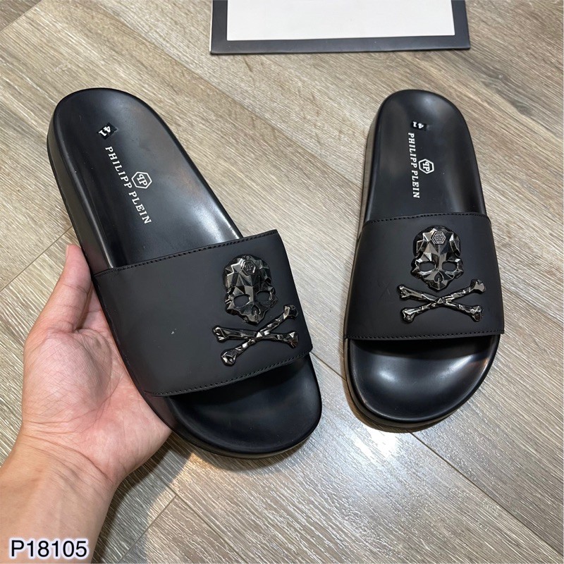 Dép Philipp Plein Cao Cấp - Dép Quai Ngang đầu Lâu Đẹp