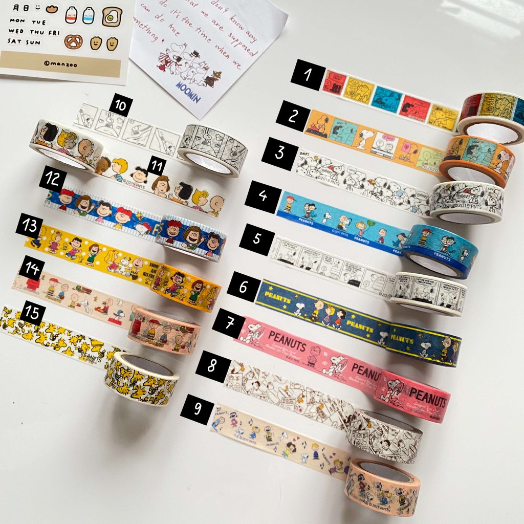 [WASHI SNOOPY] Set washi snoopy x friends đáng yêu (1)