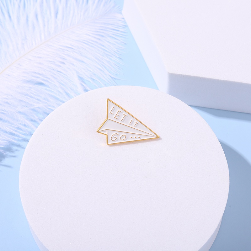 Ghim cài áo QIHE JEWELRY hình máy bay giấy hoạt hình ngộ nghĩnh