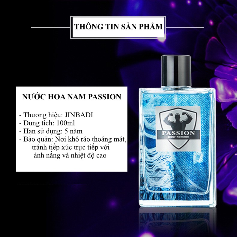 Nước hoa nam thơm lâu chính hãng PASSION mùi hương nam tính, thơm nhẹ nhàng quyến rũ 100ml DNP017 (hương gỗ,.)