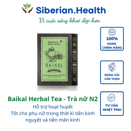 - Siberian Wellness-Trà thảo mộc Baikal Herbal tea №2 hoạt huyết, tốt cho phụ nữ trong thời kỳ tiền kinh nguyệt