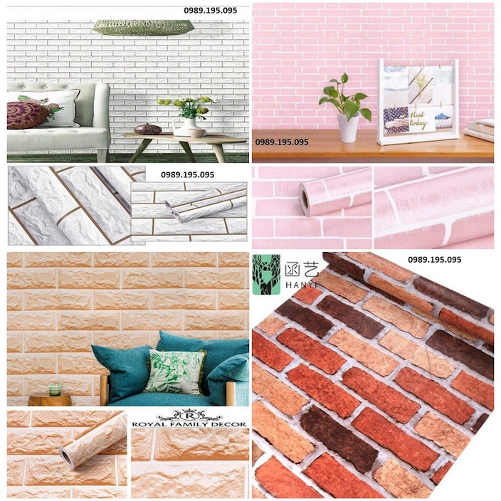Giấy dán tường có keo sẵn PVC hàng lẻ cuộn
