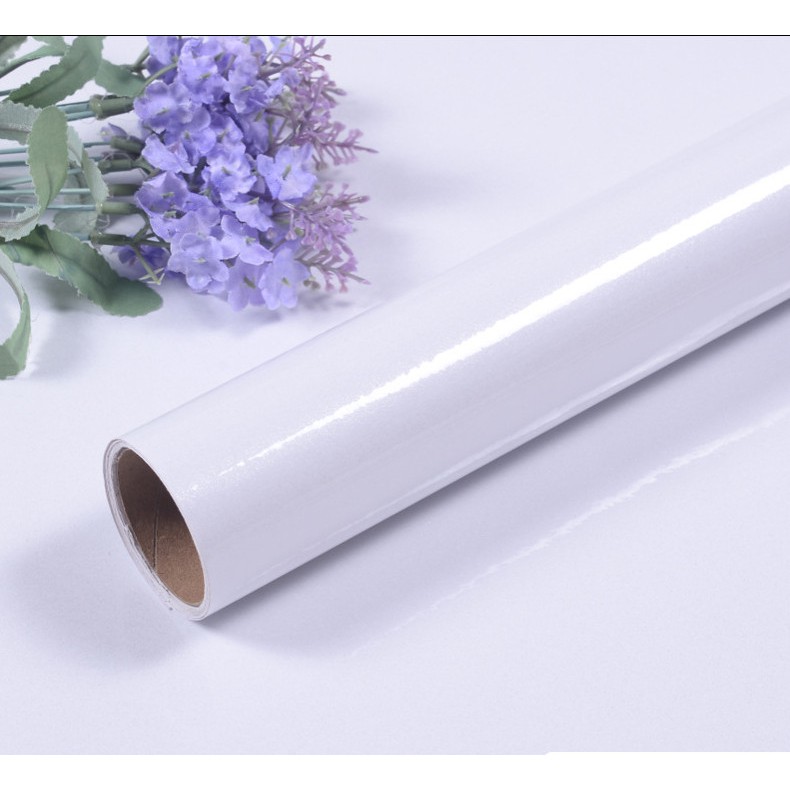 Decal giấy dán bóng dày khổ 60cm màu trắng keo sẵn