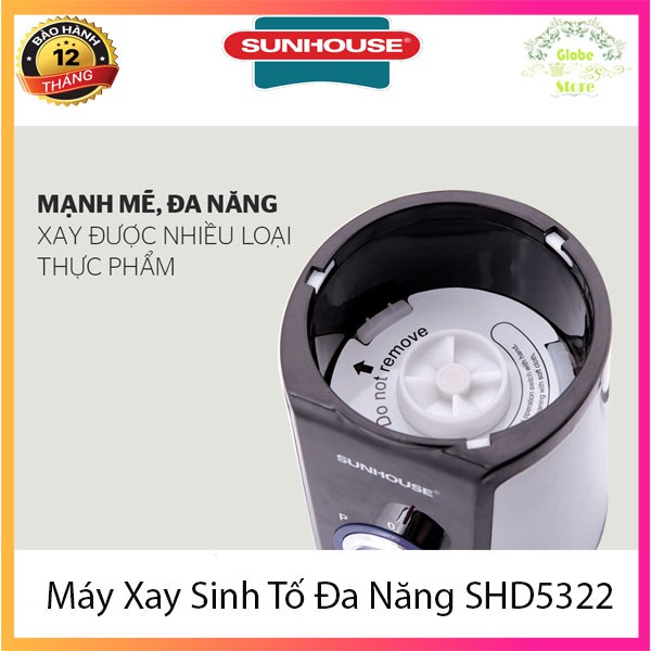 [ Chính Hãng SUNHOUSE ] Máy Xay Sinh Tố, Say Thịt, Máy Ép Hoa Quả Đa Năng Sunhouse SHD5322