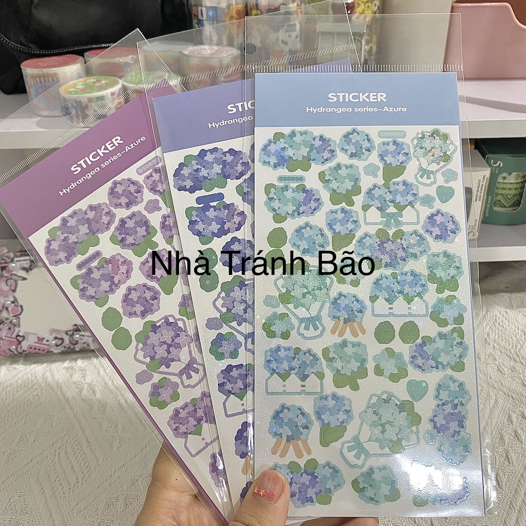 Sticker Cẩm Tú Cầu Trang Trí Toploader
