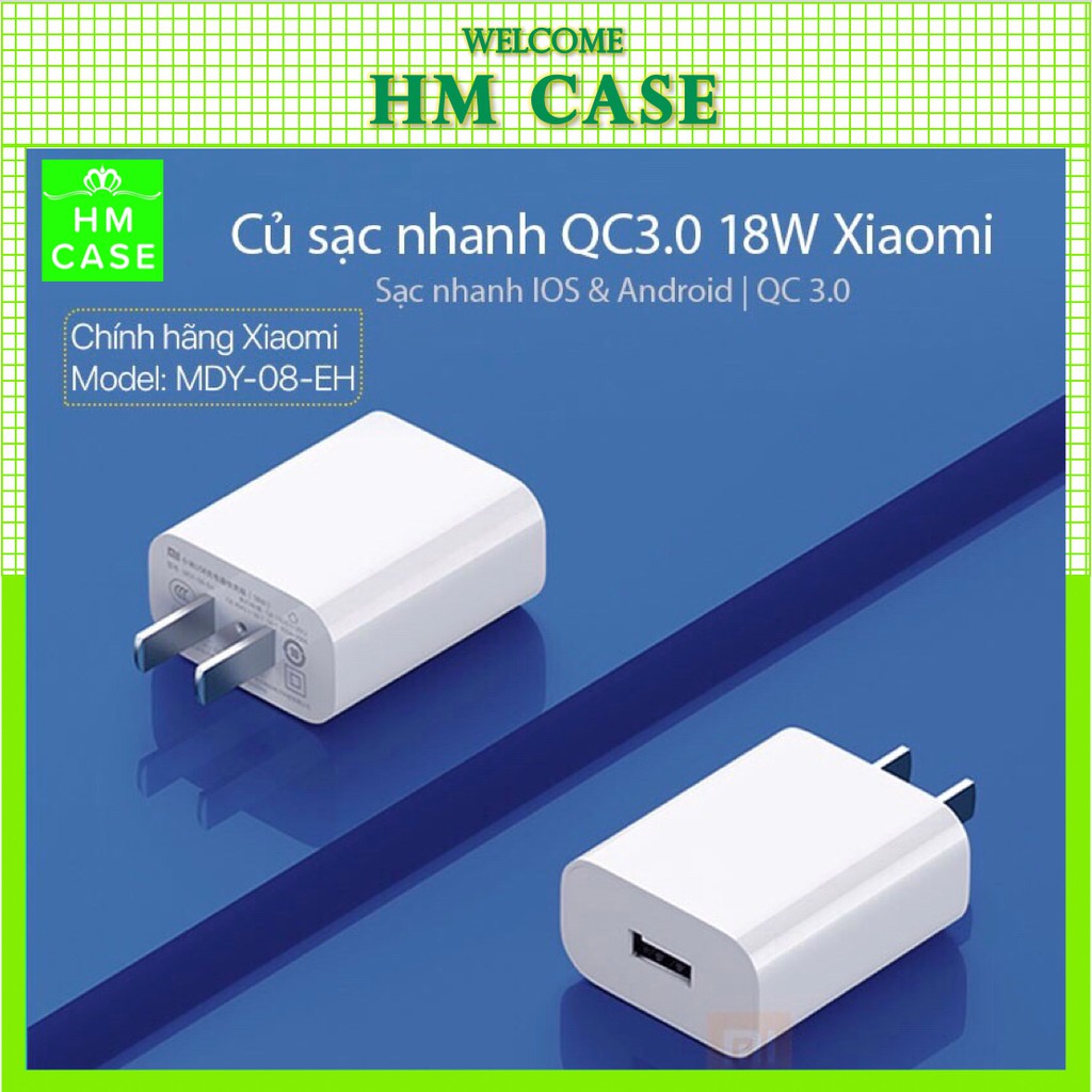 Củ sạc nhanh Xiaomi 18W Quick Charge 3.0 Model MDY-08-EH