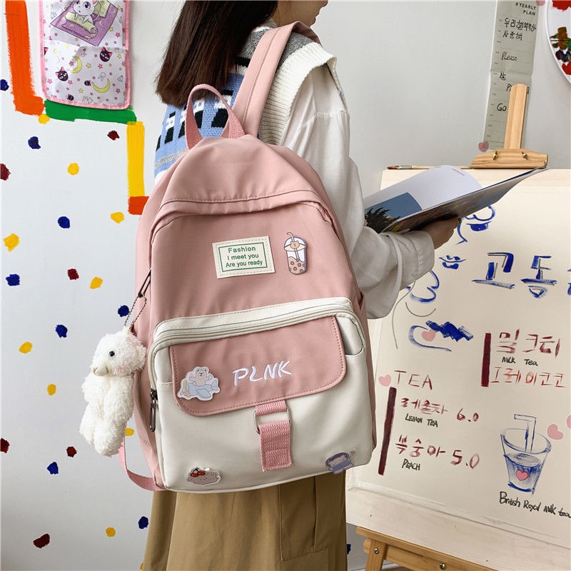 Balo Đi Học Vải Canvas Cỡ Lớn Phong Cách Nhật Hàn Trẻ Trung