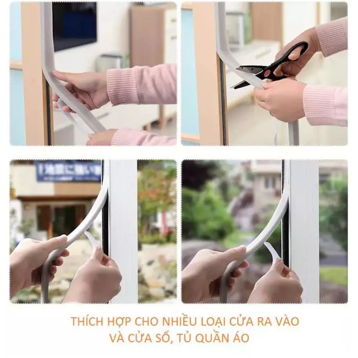 Miếng Mút Dán Khe Cửa Đa Năng Cách Âm, Chắn Gió, Bụi Bẩn Cao Cấp AZONE