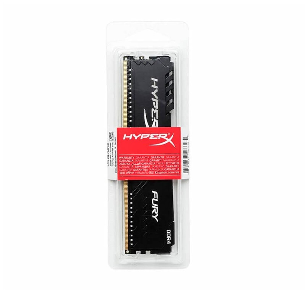 Ram cho máy tính Kingston HyperX Fury Black 4GB (1x4GB) có tản nhiệt DDR4  - Hàng Chính Hãng BH 36 tháng