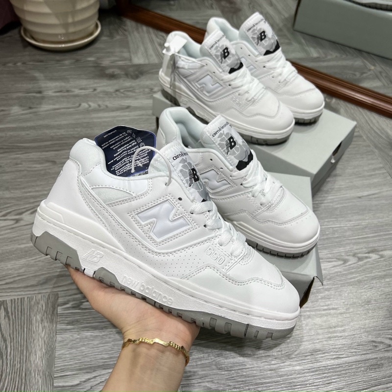| CÓ SẴN - ẢNH THẬT | Giày thể thao N B 550, NB đế cao full white bản cao cấp full box - bill giấy gói ( tặng tất )