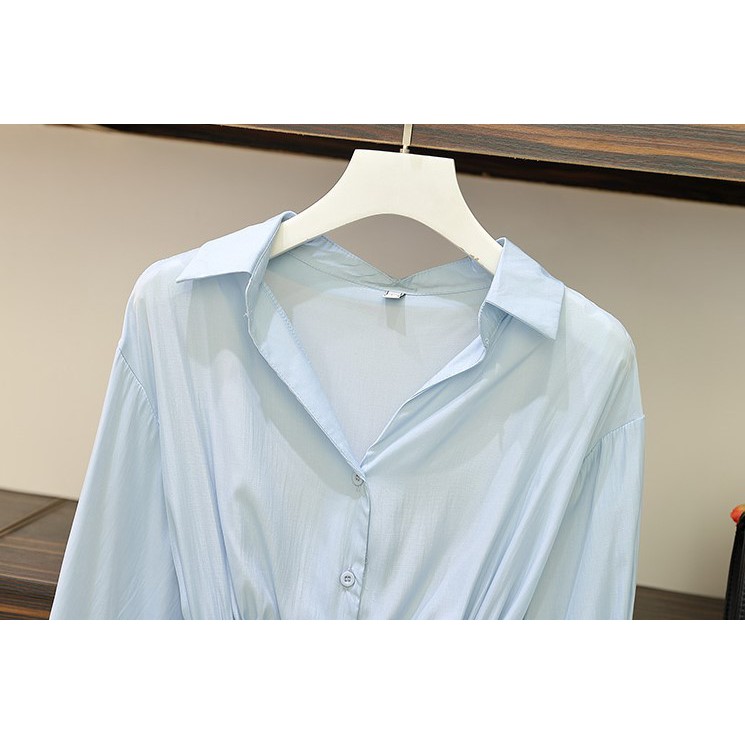 BIGSIZE Áo sơ mi nữ bigsize thắt dây eo AKBS001 beostyle cho người béo mập 55-100kg - Mặc đi tiệc,đi chơi hoặc dạo phố | BigBuy360 - bigbuy360.vn